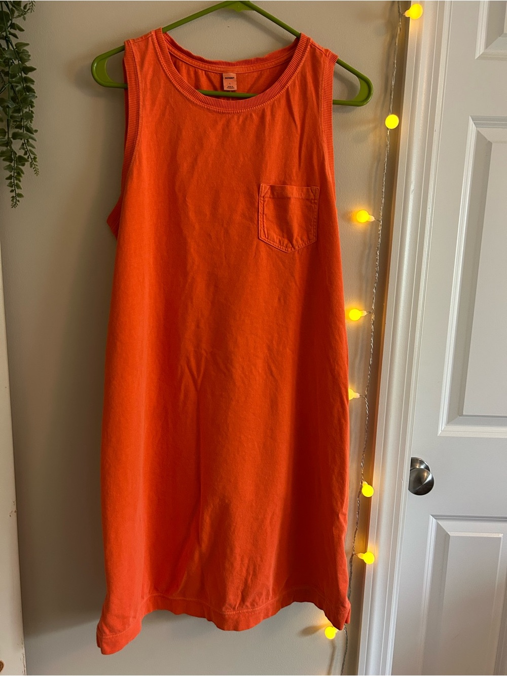 Old Navy Sleeveless Pocket Dress - Bright Orange size L